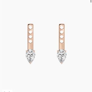 IDYL Leah rose gold diamond earrings add on NEW in box